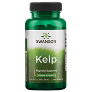 Swanson Atlantic Sea Kelp Iodine Source for Thyroid Support 225 Mcg 250 Tablets