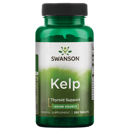 Swanson Atlantic Sea Kelp Iodine Source for Thyroid Support 225 Mcg 250 Tablets