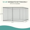 thumbnail image 4 of Aoodor Universal 12 x 16 ft. Gazebo Replacement Mosquito Netting Screen 4-Panel Sidewalls with Double Zipper for Patio Backyard Deck and Lawns (Only Netting), 4 of 9