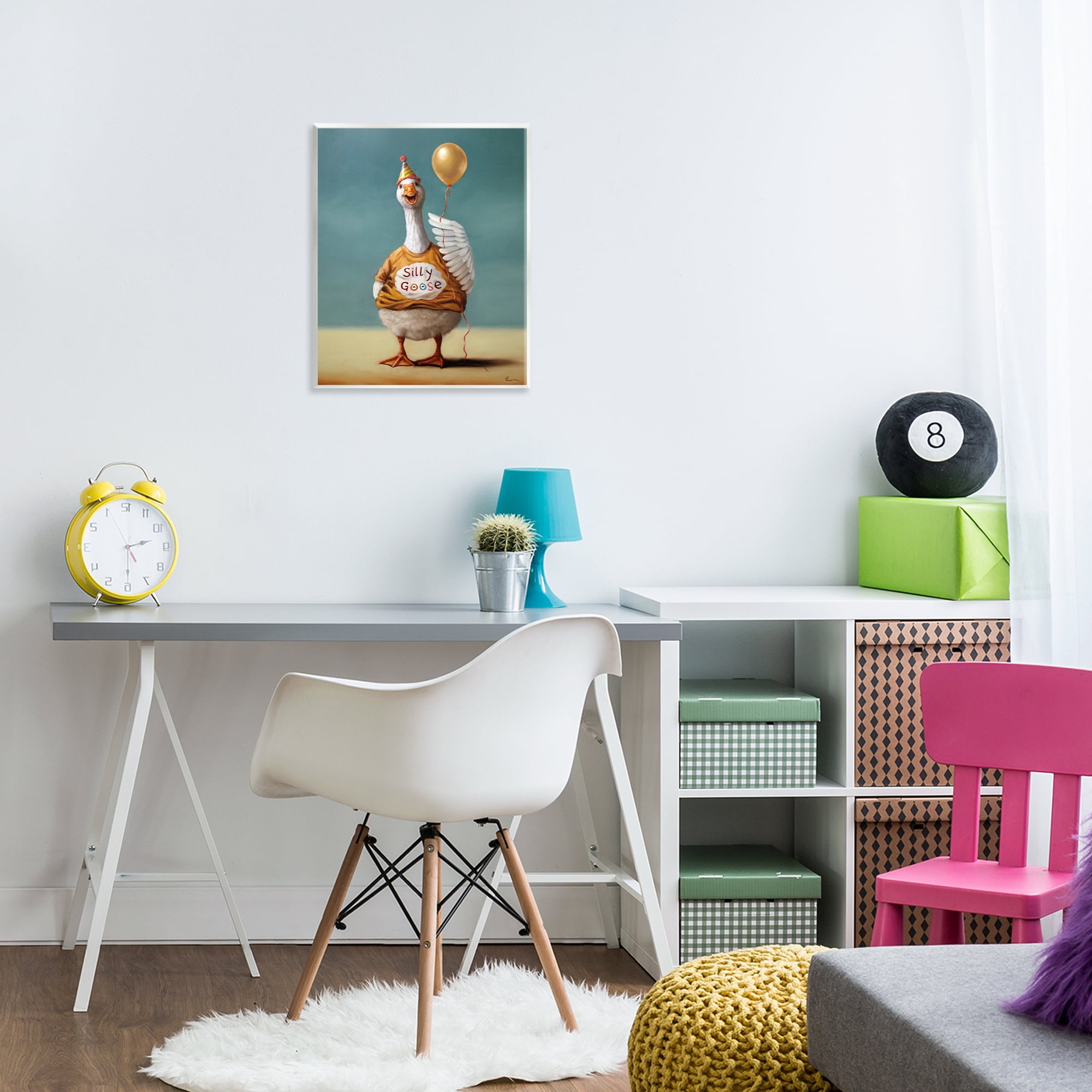 Stupell Industries Silly Goose with Balloon Wall Plaque Art, design by Lucia Heffernan