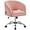 Pink, variant on Wubio Home Office Chair Velvet Desk Chair, Upholstered Modern Swivel Chair with Tufted Barrel Back, Rolling Wheels for Office, Study, Vanity-Cream