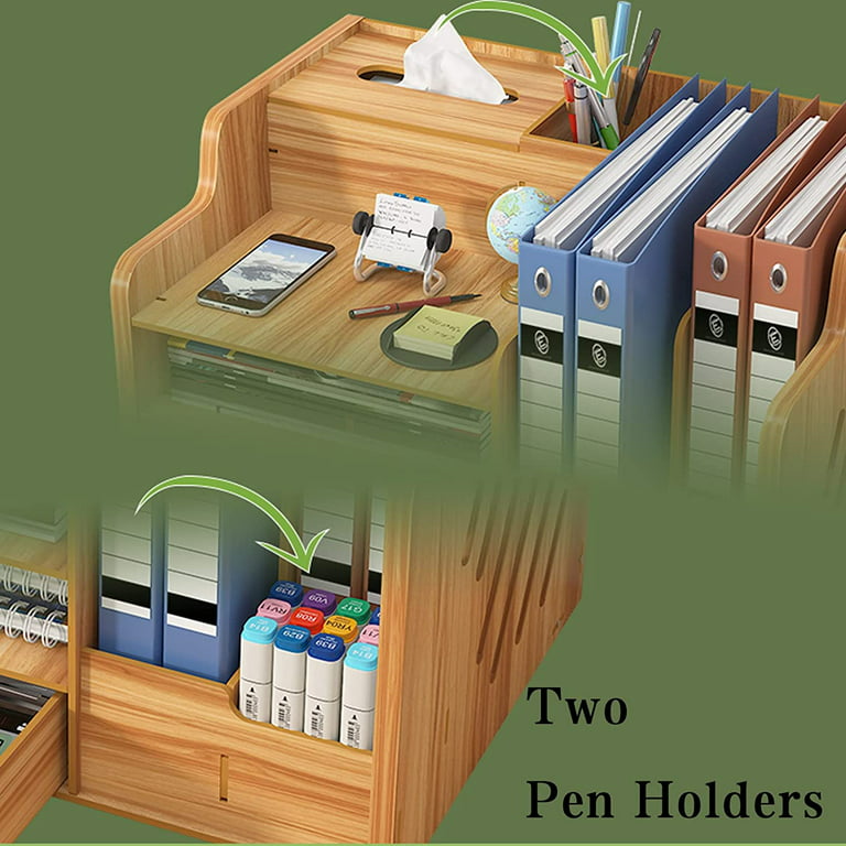 Wooden desk organizer –