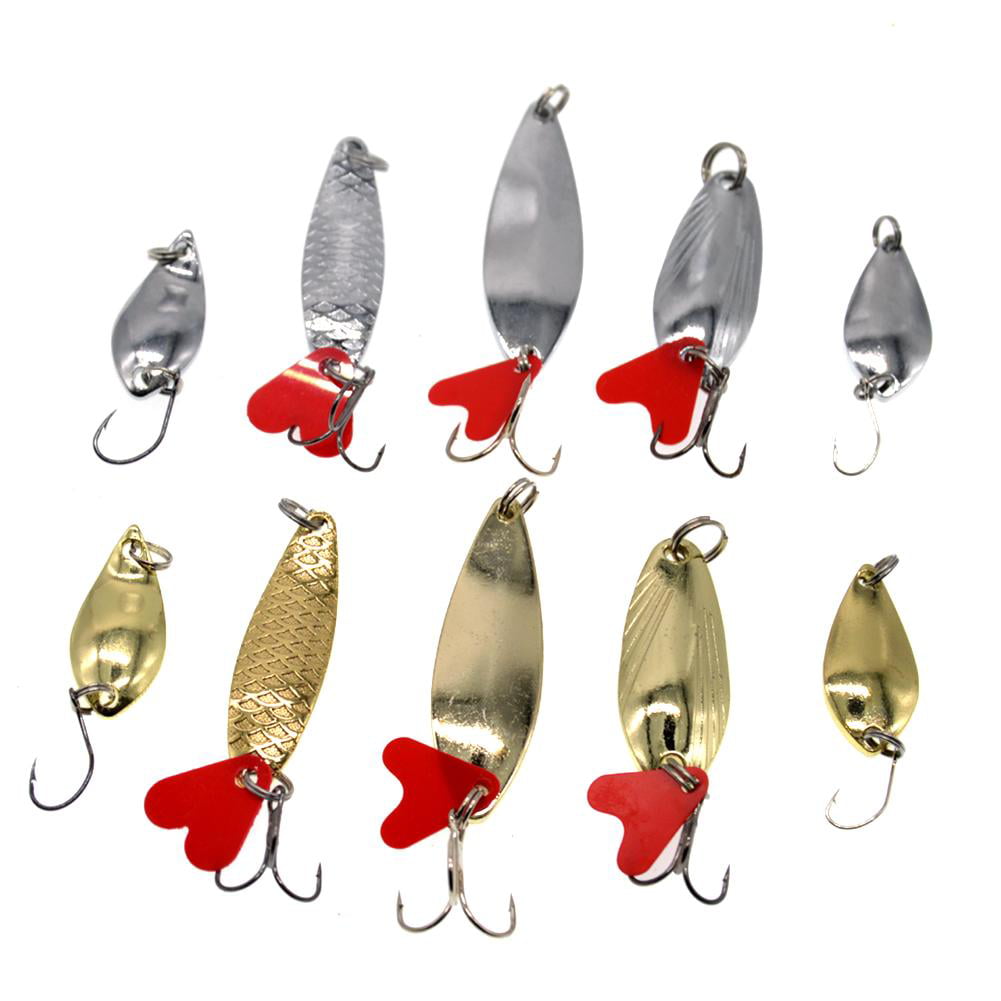 10pcs/pack Fishing Lures Spoon Bait Set Metal Hard Bait Lure Kit with Box 