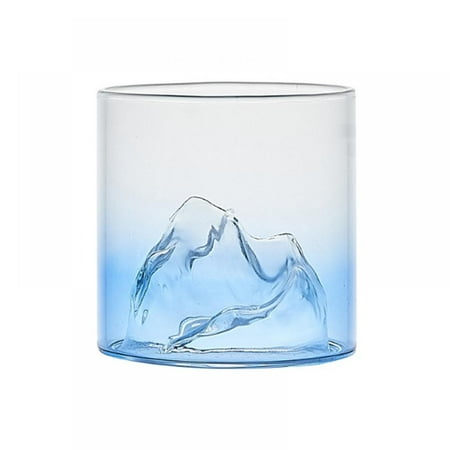 

Novobey Clear Glass Borosilicate Glassware Cup Mountain Coffee Mug Whisky Mug Milk Mug Juice Mug Thick Bottom Hot and Cold Available Suitable for Home Bar Restaurant Party