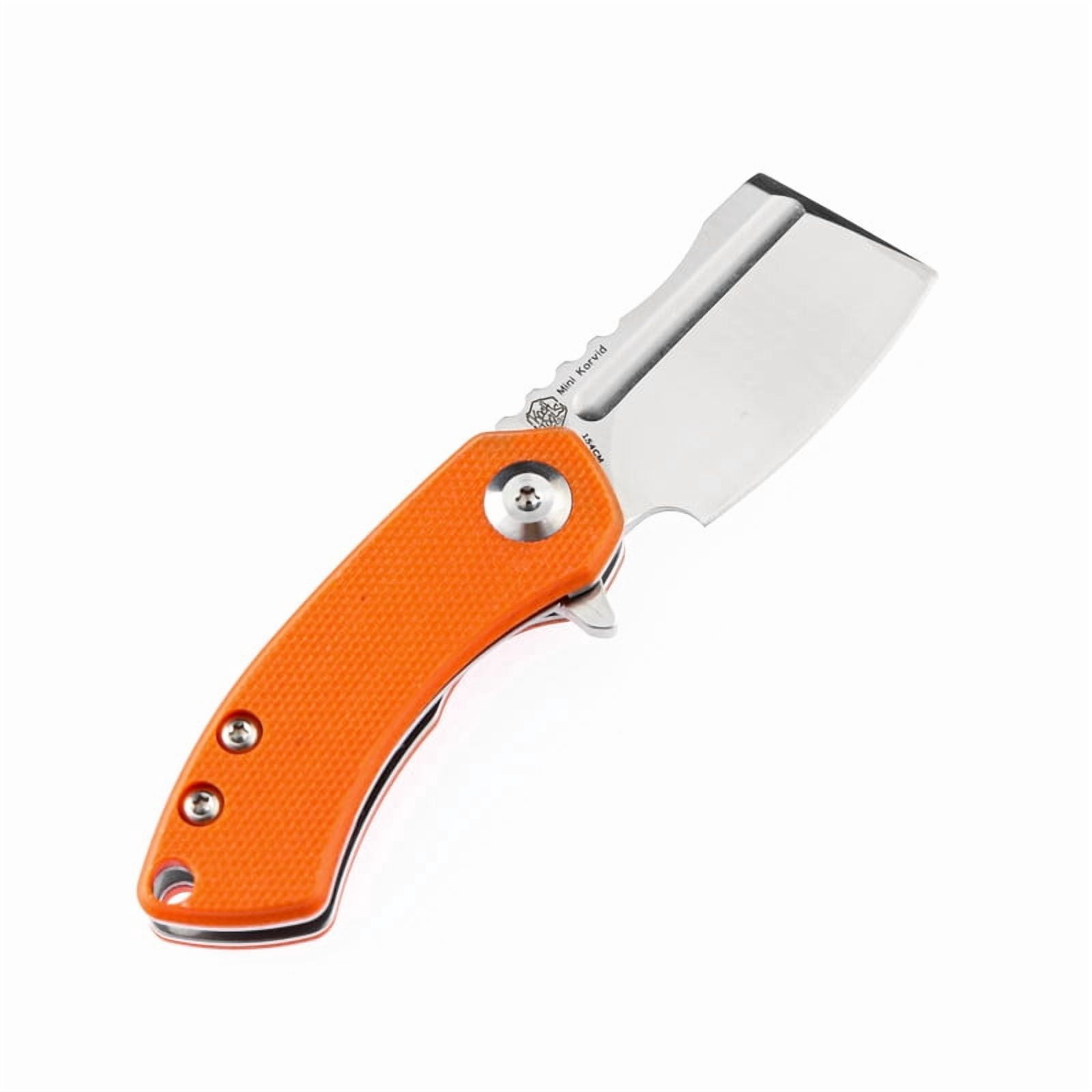 Kansept Mini Korvid Folding Pocket Knife 1.45'' 154CM Blade,Orange G10 Handle,T3030A6