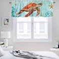 thumbnail image 3 of 2 Pack Coastal Valance for Window Orange Sea Turtle Starfish Coral Ocean Kitchen Valance Rod Pocket Short Curtain Topper Decorative Window Treatment for Living Room Bedroom 42"x18", 3 of 8