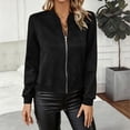 thumbnail image 6 of Ladies Casual Jacket Baeitkot Ladies Fashionable Short Zipper Women Jacket Solid Color Jacket Casual Jacket Black XL, 6 of 9