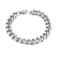 thumbnail image 1 of Unisex Stainless Steel Cuban Link Bracelet, Fashion-Forward Design, Durable & Timeless Accessory, Silver, 1 of 5