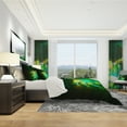 thumbnail image 3 of Designart 'Bright Green Fractal Flower in Dark' Modern & Contemporary Duvet Cover Set, 3 of 4