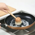 thumbnail image 5 of Sisal Dish Cleaning Brush Pot Vegetable Fruit Brush Confortable Rubberwooden Grip Kitchen Dish-Washing Cleaning Scrubbers (Long Handle), 5 of 7