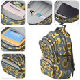 thumbnail image 4 of Sunflower and Outline Blue Pattern Cute School Backpack Bag with Padded Back and Adjustable Shoulder Straps 16.9 X 12.6 X 5.9 Inches, 4 of 5