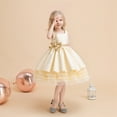 thumbnail image 4 of XEGLSBU Girls Christmas Dress Size 6 Plaid Elegant Girls Party Dress Girl Tutu Gown for and Celebrations with Satin Fabric and Delicate Lace Embellishments Beige Size 8-9 Years, 4 of 6