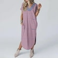 thumbnail image 3 of Summer Dresses for Womens 2025 Plus Size Fashion Sexy Solid Color Pocket Sleeveless V-Neck Dress, 3 of 6