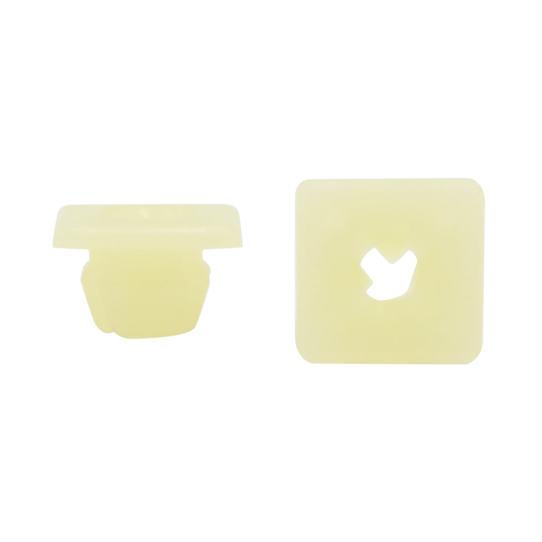 30 Pcs Beige Plastic Square Rivet Retainer Door Trim Clips for 11 x 11mm Hole