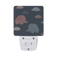 thumbnail image 2 of Cartoon Elephants with Stars Clouds LED Night Light Sensor Lamp Plug-in Adjustable Brightness 2 Pack, 2 of 7
