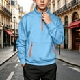 thumbnail image 3 of HBGVBA Boys Fleece Sweatshirt,Solid Color Half Zip Stand Collar Lined Pullover Top Loose Casual Thick Warm Long Sleeve 5-15 Years, 3 of 6