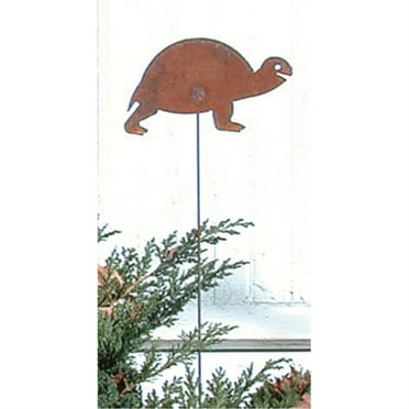 Village Wrought Iron RGS-37 Turtle Rusted Garden Stake