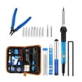 thumbnail image 1 of Tignapoo 60W Adjustable Temperature Soldering Iron Kit with 5 Tips, Solder Sucker, Tweezers, Stand, Wire Cutter, PU Bag, 110V for DIY & Repairs, 1 of 7
