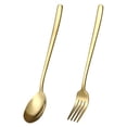 thumbnail image 1 of MINISO Cutlery Set (Spoon+ Fork), Gold, 1 of 4
