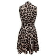 thumbnail image 2 of Robe Sans Manches à Imprimé Abstrait avec Boutons devant, Robe Décontractée à Taille Nouée et Col pour le Printemps et l'Été, Vêtements pour Femmes, 2 of 10