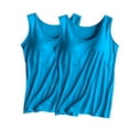 thumbnail image 1 of Timegard 2 Pcs Débardeurs pour Femmes avec Soutien-Gorge Intégré Grande Taille Col Rond Doux Sans Manches Pyjamas Vêtements de Détente, 1 of 2