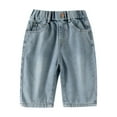 thumbnail image 5 of BOOMNY Toddler Boys Denim Shorts Wide Leg Short Jeans for Boys Casual Graphic Elastic Waist Streetwear Cozy Denim Shorts for Children, 5 of 8