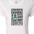 thumbnail image 4 of Inktastic Cerebral Palsy Awareness Strength Support and Courage Women's T-Shirt, 4 of 5