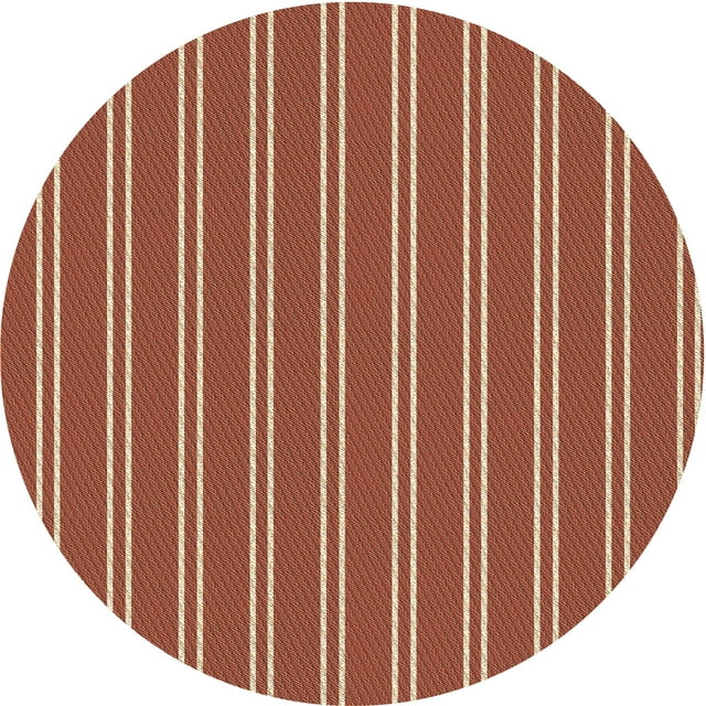 Ahgly Company Tapis Rond Lavable en Machine Intérieur Transitionnel Rouge, 6 Pieds Rond