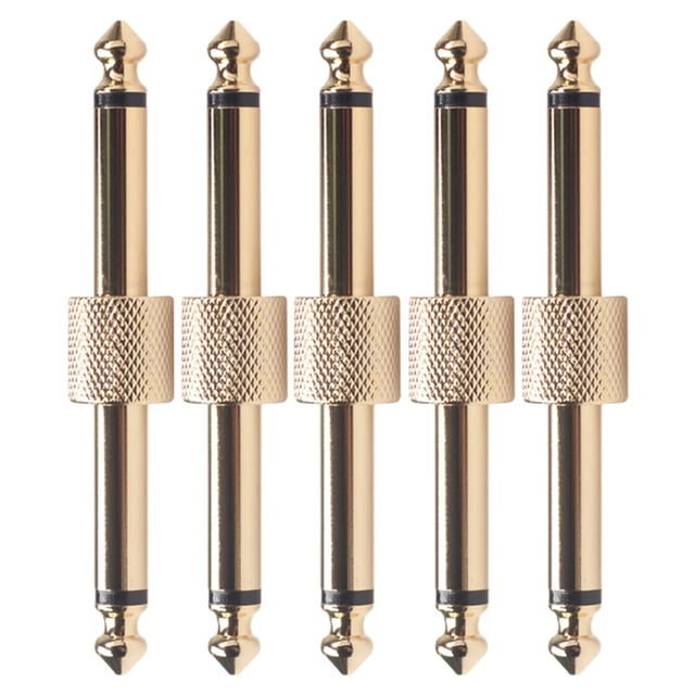 Shisuyan Coupler Guitar Connector Golden Cylindrical 5Pack 2.8x0.5in