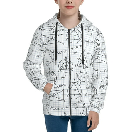 

Hoodies for Women Math formula Print Long Sleeve Sweatshirt Drawstring Zip Up Hoodie with Pockets Teen Girl Clothes