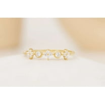 vylahjewellery 14K Yellow Gold Engagement Ring Brilliant 1.50 CT Round Moissanite Diamond Ring Gift for Women