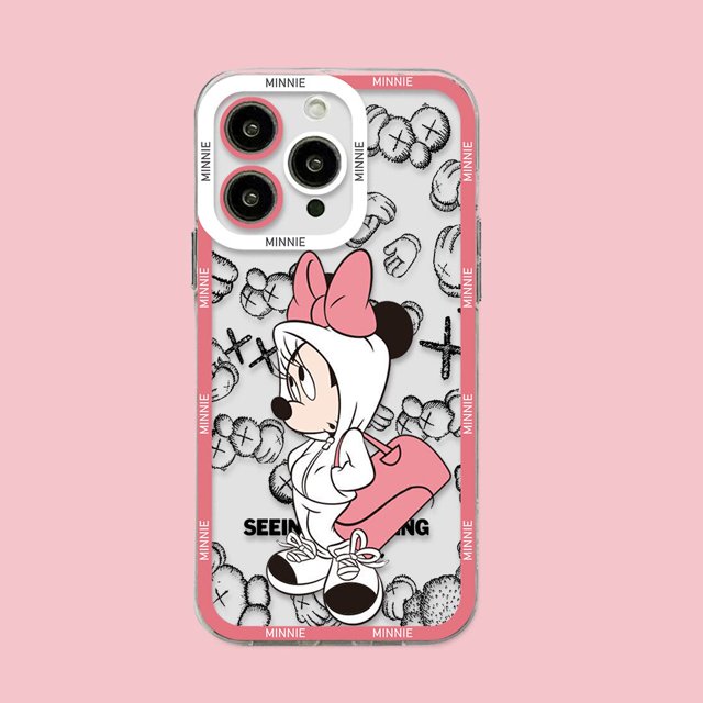 Funda de teléfono de Disney para iPhone, carcasa transparente de silicona suave, Mickey, Minnie Mouse, 13, 14, 12 Mini, 11 Pro, X, XR, XS, 8, 7 Plus Fivean unisex