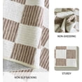 thumbnail image 3 of Washable Brown Area Rug 3' ×5' Checkered Large Living Room Rug Geometry Neutral Line Non-Slip Soft Bedroom Carpet Dining Room Nursery Home Office Indoor Decor, 3 of 6