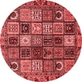 thumbnail image 1 of Ahgly Company Indoor Round Abstract Red Modern Area Rugs, 7' Round, 1 of 4