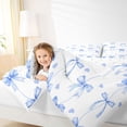 thumbnail image 3 of Erosebridal Girls Cartoon Ribbon Bow Twin Comforter Sets 3-Piece,Blue Love Heart Bedding Set for Kids Teens,Lightweight Room Decor, 3 of 6