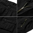 thumbnail image 7 of Omthaka Women's Cotton Casual Multi-Pockets Relaxe-Fit Twill Bermuda Cargo Shorts Black 2, 7 of 7