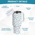 thumbnail image 4 of 30 oz Tumbler With Handle Stainless Steel Insulated Tumbler With Lid for Car Cup Holder Small Blue Floral Pattern, 4 of 9