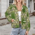 thumbnail image 3 of Jackets for Women Winter Coat Jackets Flannel Stand Collar Jacket(Palm Leaf Kaleidoscope Print,Size:S-4XL), 3 of 7