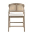 thumbnail image 2 of Noble House Wooden Frame Counter Stool Set of 2,Rattan Back with Rubberwood Frame,Beige+Natural Ash, 2 of 9