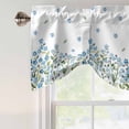 thumbnail image 4 of Spring Blue Flowers Tie Up Valance Curtains for Windows, Kitchen Curtains Window Treatments, Leaves Country Plants Farmhouse Short Window Shades Valances for Bedroom Bathroom Cafe 54"x18", 4 of 8