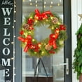 thumbnail image 5 of Christmas Door Wreath with Red Berries and Pine Cones – 12 Inch Artificial Flower Wreath for Front Door, Indoor & Outdoor – Winter Holiday Decorations with Bow and Christmas Balls, 5 of 6