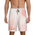 thumbnail image 2 of Rocae Pink Marble for Men's Soft Sleep Pajama Shorts, Waistband and Pockets, 2 of 9