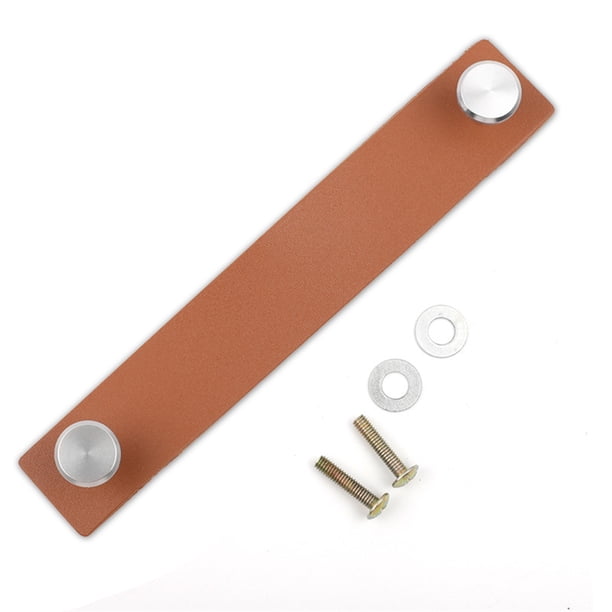 Billuyoard Cajón de cuero Tiradores Armarios Armarios Tocador Manijas Muebles Pomos de puerta Granja Reemplazable Negro Conjuntos de muebles de dormitorio Marrón claro 156 mm Billuyoard HA059824-04