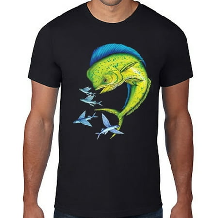 - Men's Mahi Mahi Flying Fish T Shirt Top Fisherman Fishing Ocean Tees Gift S-3X