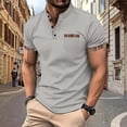 thumbnail image 1 of Blusa y camisa de manga corta con cuello alto para hombre, versátil, a la moda, con bolsillos y botones, blusa de manga corta con cuello alto para hombre, abrigo de poliéster, 1 of 5