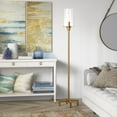 thumbnail image 6 of Evelyn&Zoe Panos 66.25" Tall Floor Lamp with Glass Shade, Brass/Clear, 6 of 8
