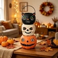 thumbnail image 5 of Clearance Halloween Candy Bucket, Resin Skeleton Pumpkin Pails with Handles, Vintage Mini Treat Bowls for Fall Table Mantel Party Decor, 5 of 5