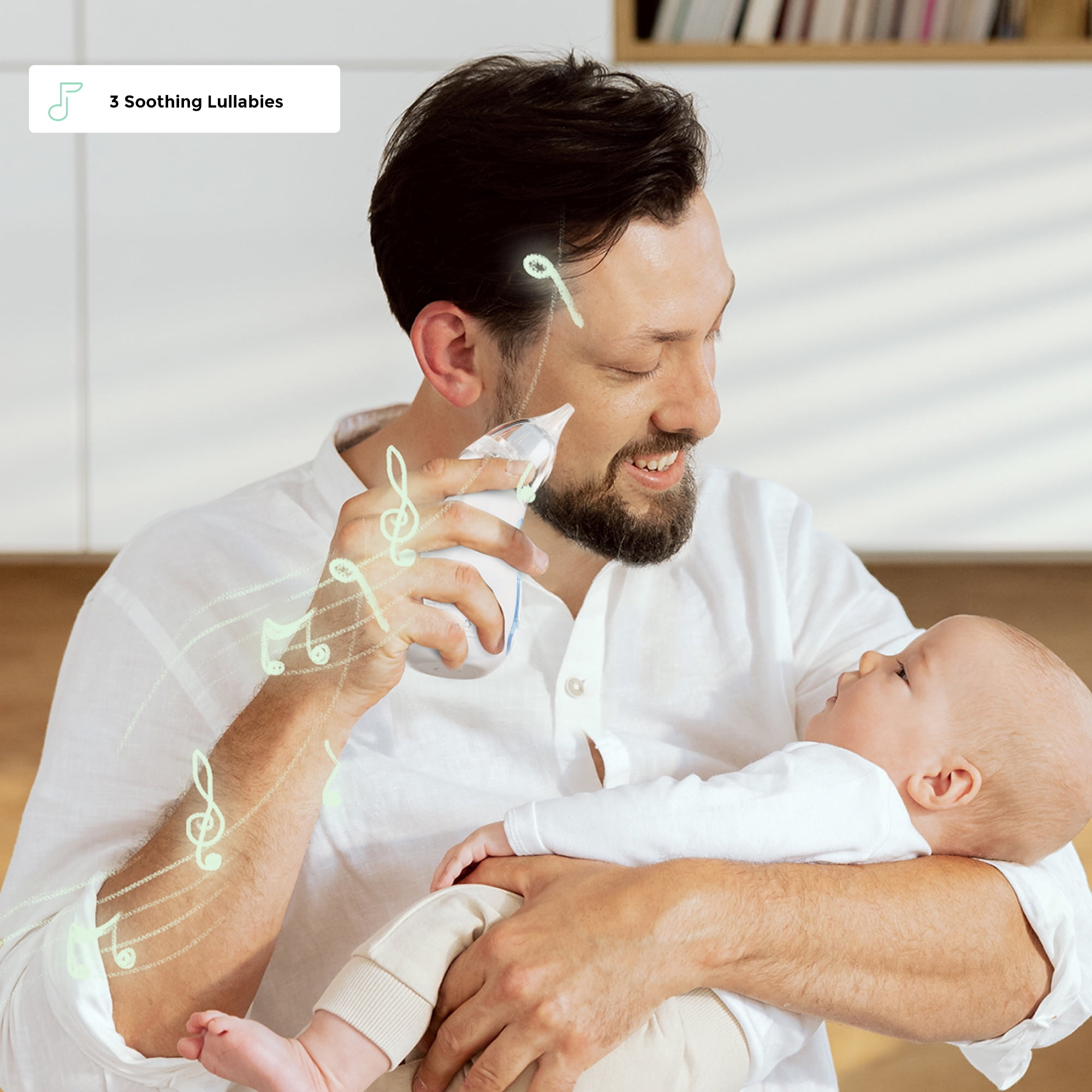 Momcozy Electric Baby Nasal Aspirator BN02 with Gentle Suction and Soothing Features, Light Blue