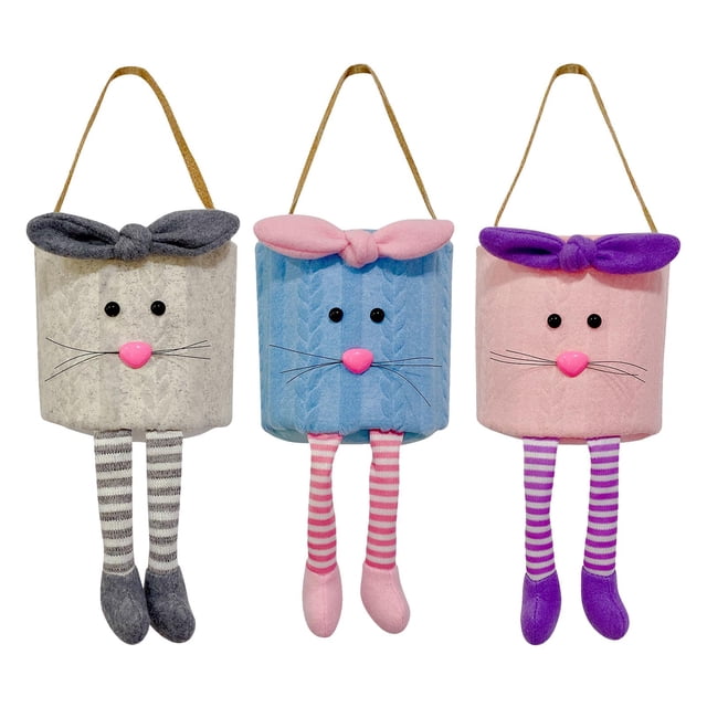 Canasta De Pascua, de Pascua Cesta Huevo Juguetes Bolso Tote,Linda bolsa de almacenamiento grande con cubos de conejo de Pascua,Bolsa de de huevos Niño Niña Macarena Canasta Conejito De Pascua