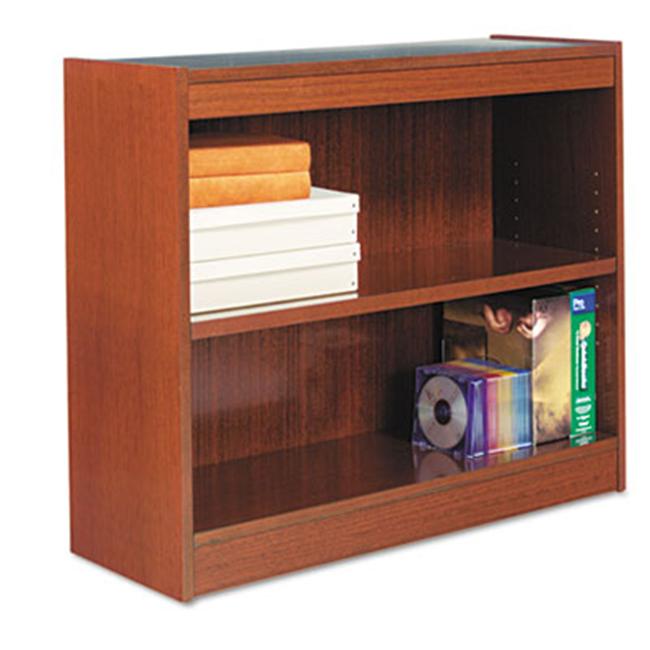 Square Corner Bookcase Finished Back Wood Veneer 2Shelf 36x12x30